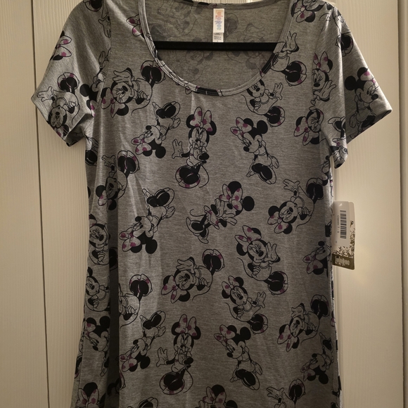 LuLaRoe Gray Minnie Mouse Top - Picture 1 of 2